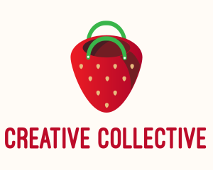 Cute Strawberry Bag  logo design