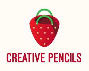 Cute Strawberry Bag  logo design