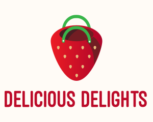 Cute Strawberry Bag  logo design