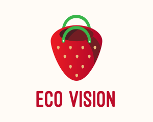 Cute Strawberry Bag  logo design