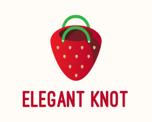 Cute Strawberry Bag  logo design