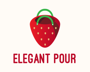 Cute Strawberry Bag  logo design