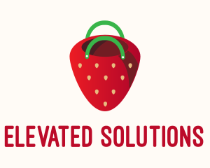 Cute Strawberry Bag  logo design