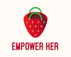 Cute Strawberry Bag  logo design