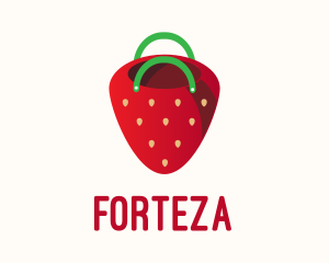 Cute Strawberry Bag  logo design