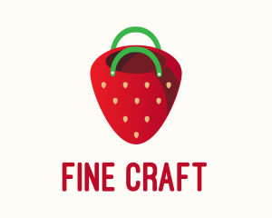 Cute Strawberry Bag  logo design