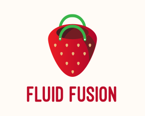 Cute Strawberry Bag  logo design