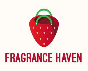 Cute Strawberry Bag  logo design