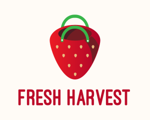 Produce - Cute Strawberry Bag logo design