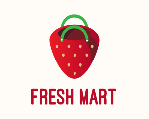 Supermarket - Cute Strawberry Bag logo design