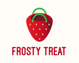 Cute Strawberry Bag  logo design