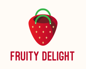 Cute Strawberry Bag  logo design