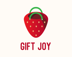 Cute Strawberry Bag  logo design