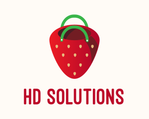 Cute Strawberry Bag  logo design