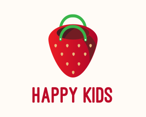 Cute Strawberry Bag  logo design