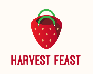 Cute Strawberry Bag  logo design