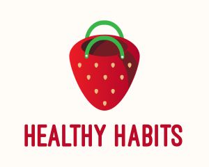 Cute Strawberry Bag  logo design