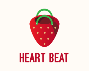 Cute Strawberry Bag  logo design