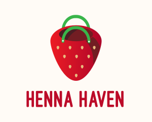 Cute Strawberry Bag  logo design