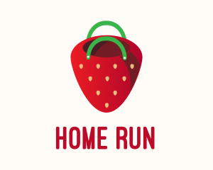 Cute Strawberry Bag  logo design