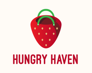 Cute Strawberry Bag  logo design