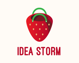 Cute Strawberry Bag  logo design