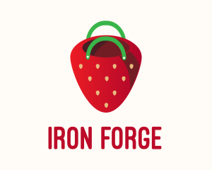 Cute Strawberry Bag  logo design