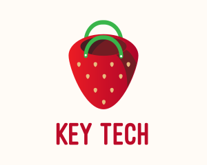 Cute Strawberry Bag  logo design