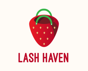 Cute Strawberry Bag  logo design