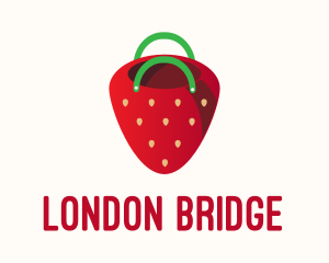 Cute Strawberry Bag  logo design