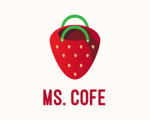 Cute Strawberry Bag  logo design