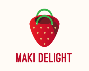 Cute Strawberry Bag  logo design