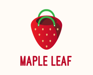 Cute Strawberry Bag  logo design