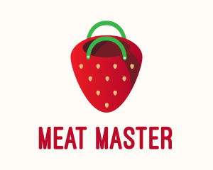 Cute Strawberry Bag  logo design