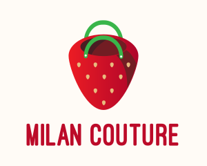 Cute Strawberry Bag  logo design