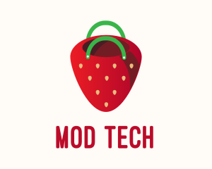 Cute Strawberry Bag  logo design