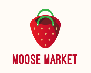 Cute Strawberry Bag  logo design