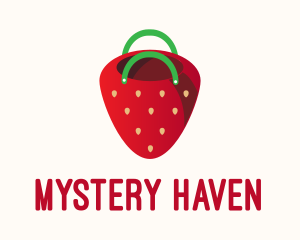 Cute Strawberry Bag  logo design