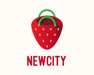 Cute Strawberry Bag  logo design