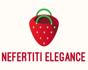 Cute Strawberry Bag  logo design