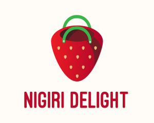 Cute Strawberry Bag  logo design