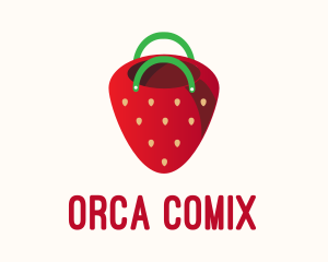 Cute Strawberry Bag  logo design