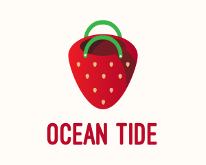 Cute Strawberry Bag  logo design