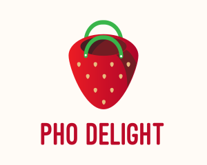 Cute Strawberry Bag  logo design