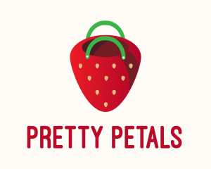 Cute Strawberry Bag  logo design