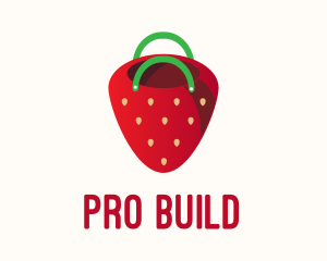 Cute Strawberry Bag  logo design