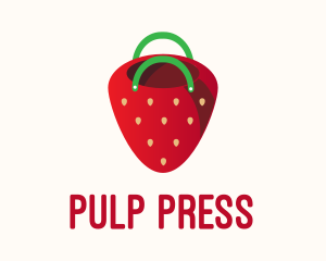 Cute Strawberry Bag  logo design