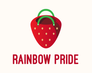 Cute Strawberry Bag  logo design