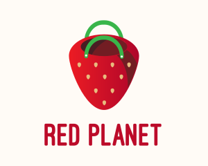 Cute Strawberry Bag  logo design