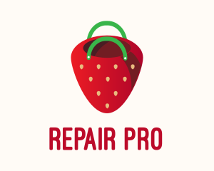 Cute Strawberry Bag  logo design